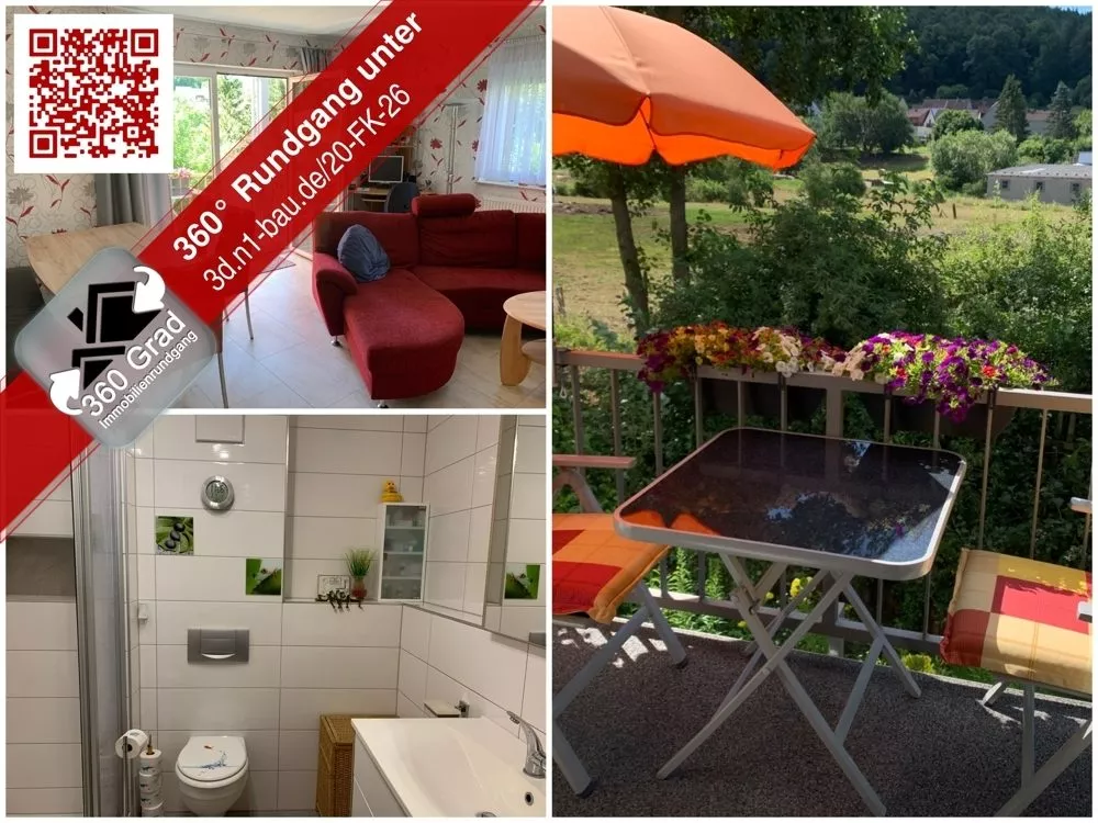 Immobilienangebot - Otterbach - Alle - Großzügig geschnittene 2-Zimmer-Parterre-Wohnung mit Süd-Balkon im 14-Parteien-Haus