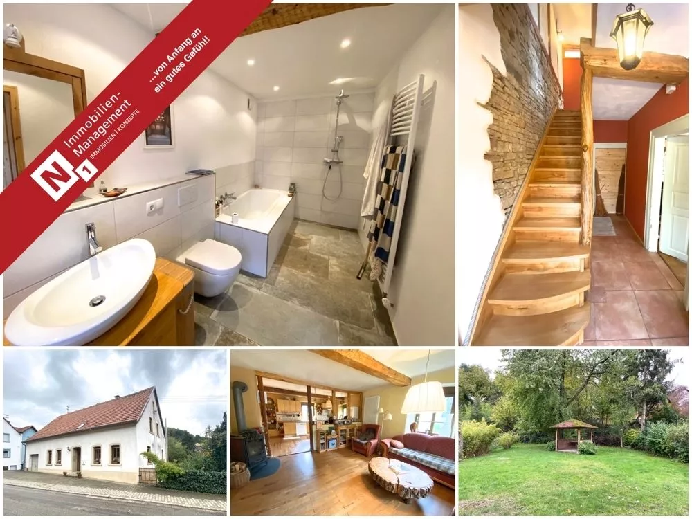 Immobilienangebot - Niederkirchen - Alle - Baubiologisch saniert - Ehemaliges Bauernhaus mit Scheune, großem Garten sowie viel Ausbaupotential