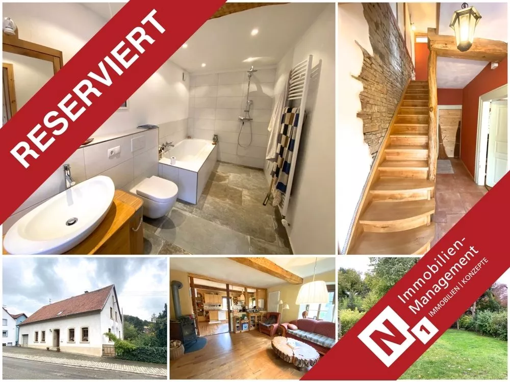 Immobilienangebot - Niederkirchen - Alle - Baubiologisch saniert - Ehemaliges Bauernhaus mit Scheune, großem Garten sowie viel Ausbaupotential