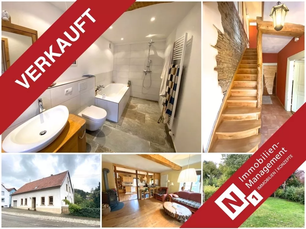 Immobilienangebot - Niederkirchen - Alle - Baubiologisch saniert - Ehemaliges Bauernhaus mit Scheune, großem Garten sowie viel Ausbaupotential