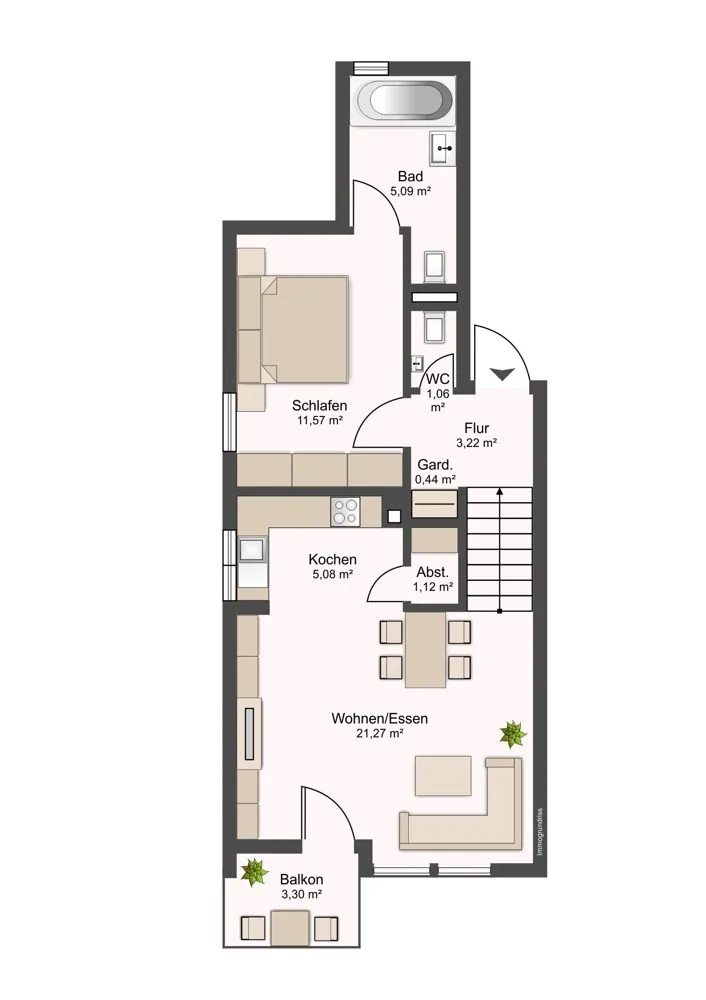 Immobilienangebot - Kaiserslautern - Alle - Toll geschnitte Split-Level-Wohnung im Unigebiet