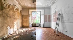 Renovierung: Vorher/Nachher-Ansicht eines Raumes