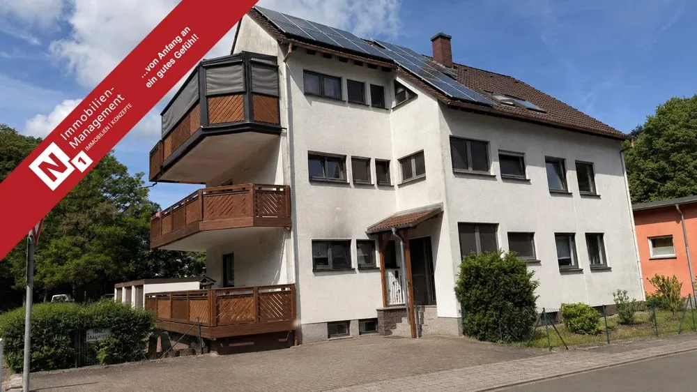 Immobilienangebot - Kaiserslautern / Morlautern - Alle - 4-Zimmerwohnung mit 2 Balkonen, Gartenanteil, Garage und Stellplatz im 4-Parteien-Haus